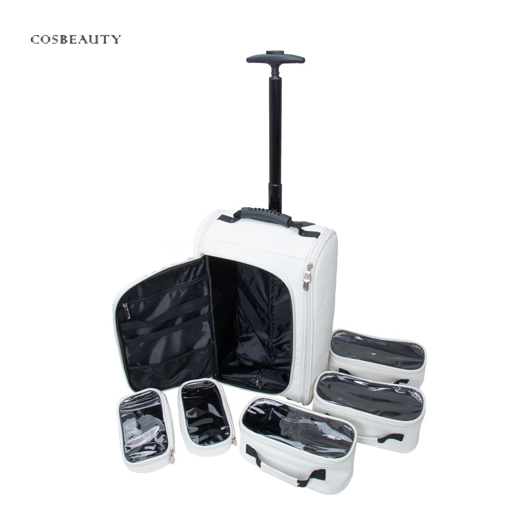 Makeup Artist Brush Bag With Wheels Hair Vanity Cosmetic Beauty Makeup Case Pouch Box Bag