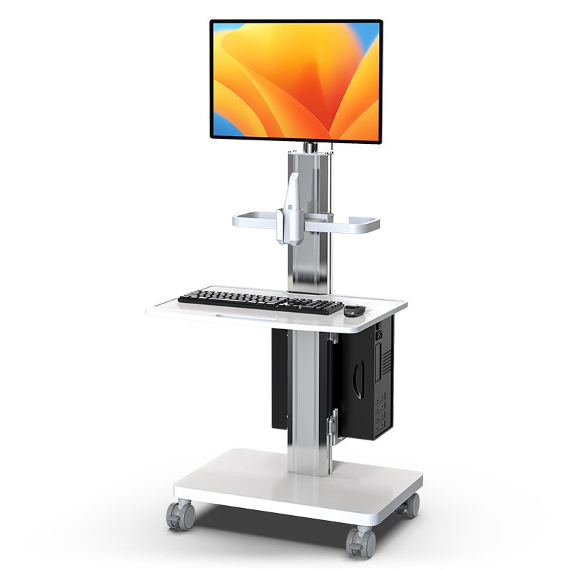 Hospital Medical Trolley Nurse Mobile Have Computer Laptop Medical Workstation Dental Cart OEM Packing Furniture Type