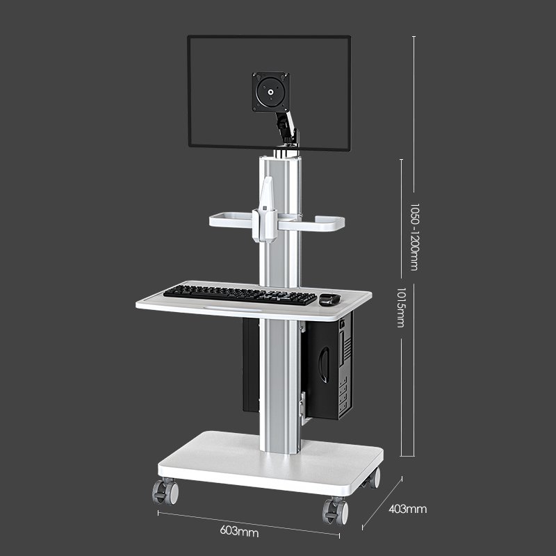 Hospital Medical Trolley Nurse Mobile Have Computer Laptop Medical Workstation Dental Cart OEM Packing Furniture Type