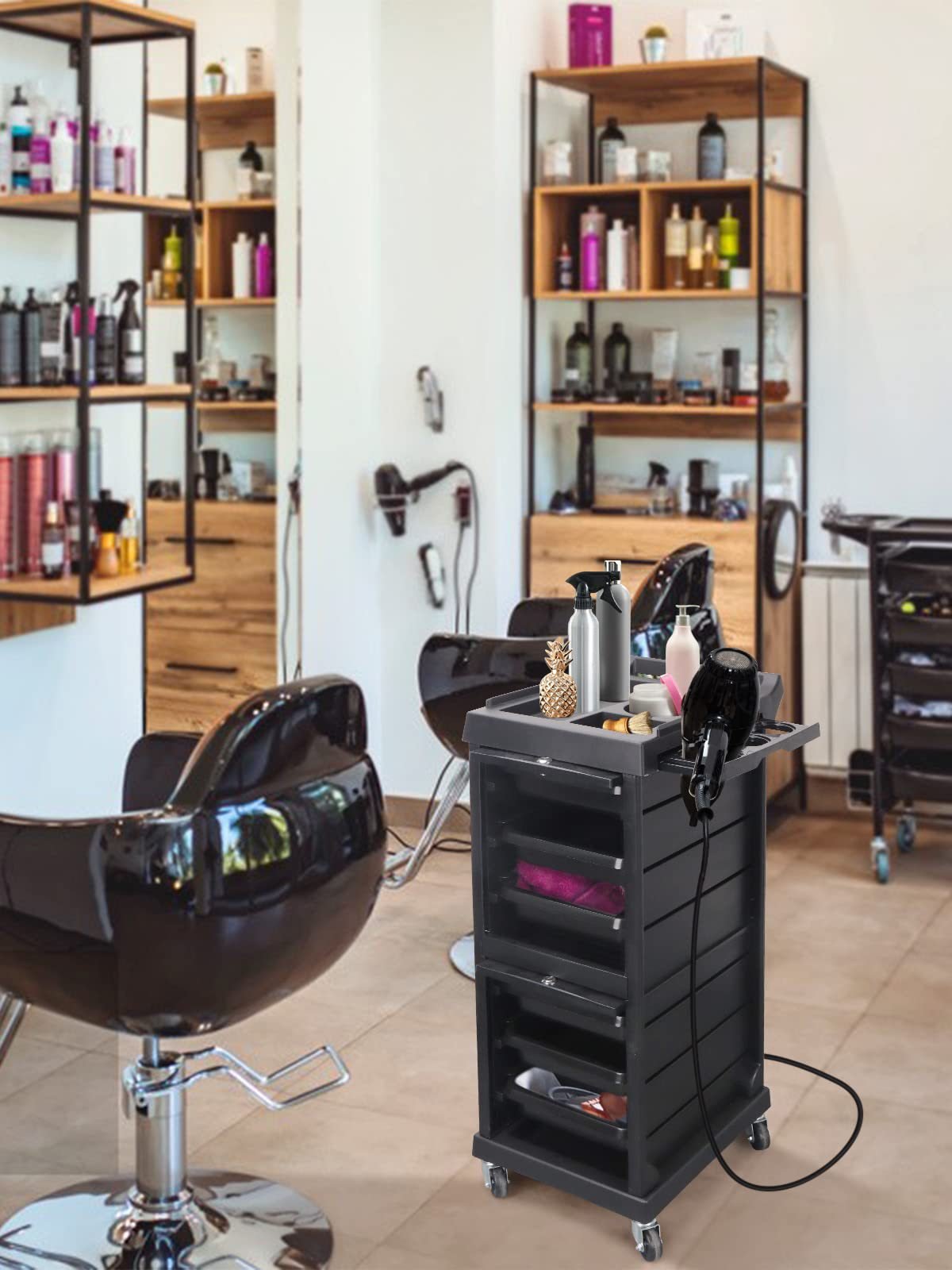 Beauty trolley Beauty salon multi-layer storage portable tool cart Cross-border home hair salon removable shelves