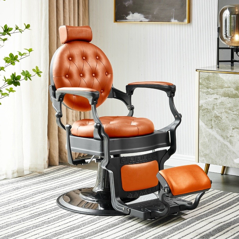 2024 Hot sale Retro Stylish salon furniture Beauty Armrest Hydraulic King hair Styling Salon Barber Chair
