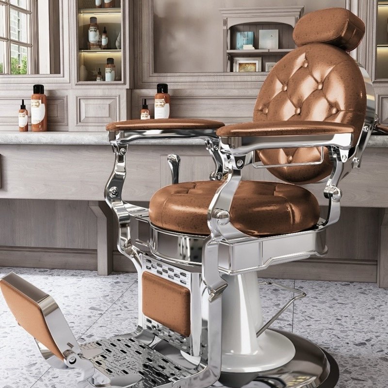 2024 Hot sale Retro Stylish salon furniture Beauty Armrest Hydraulic King hair Styling Salon Barber Chair