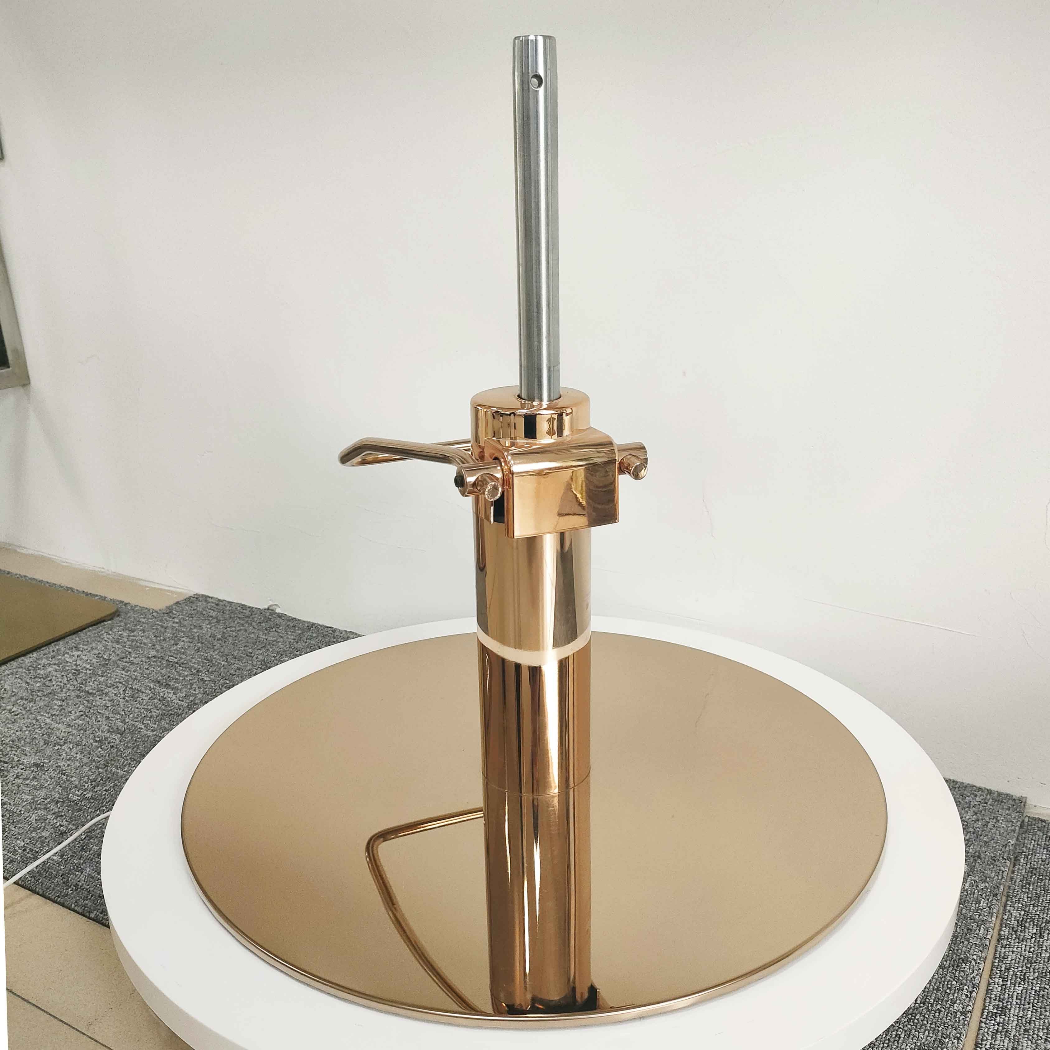 High Quality Salon Furniture Accessories Barber Chair Parts Rose Gold Round Salon Barber Chair Base and Hydraulic Pump