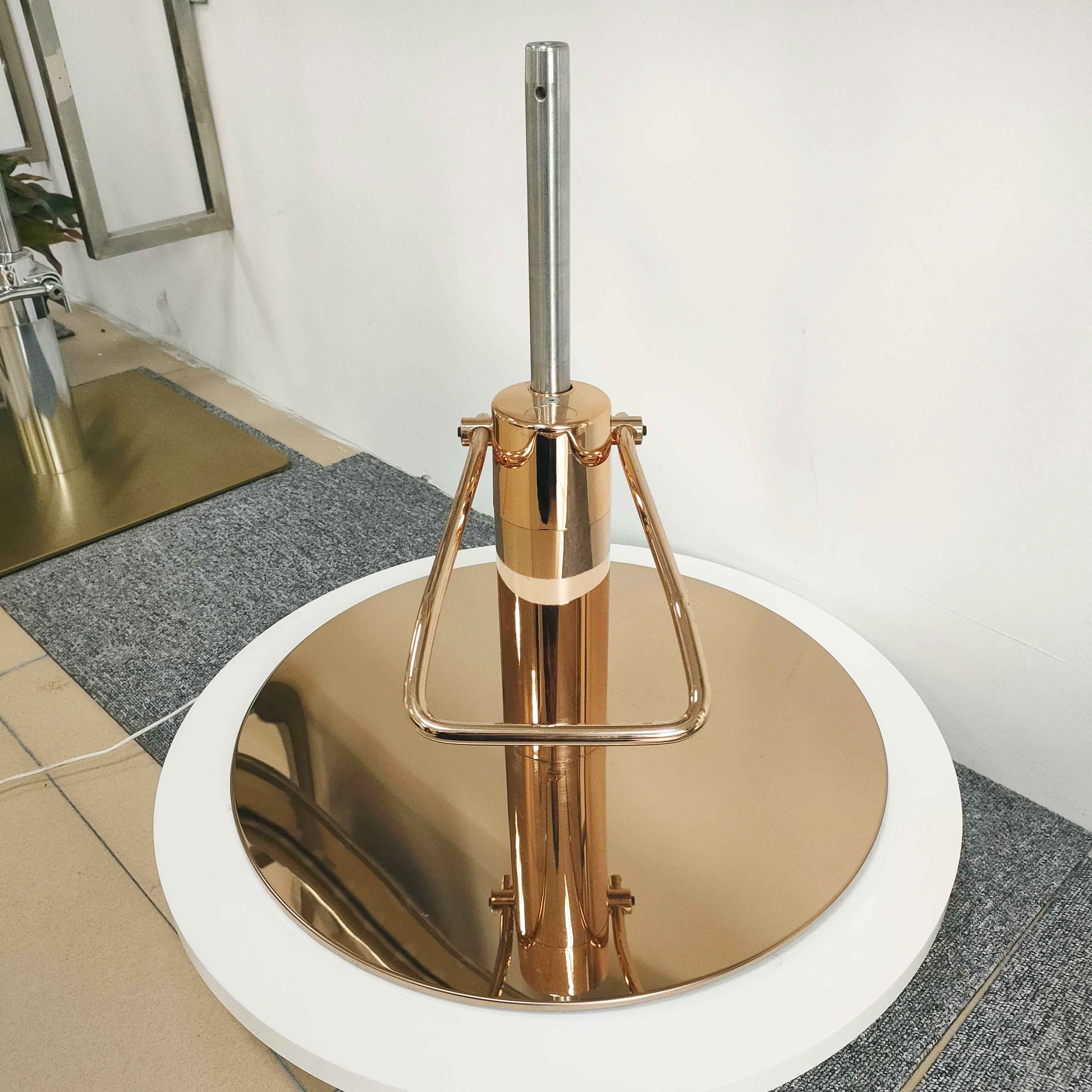 High Quality Salon Furniture Accessories Barber Chair Parts Rose Gold Round Salon Barber Chair Base and Hydraulic Pump
