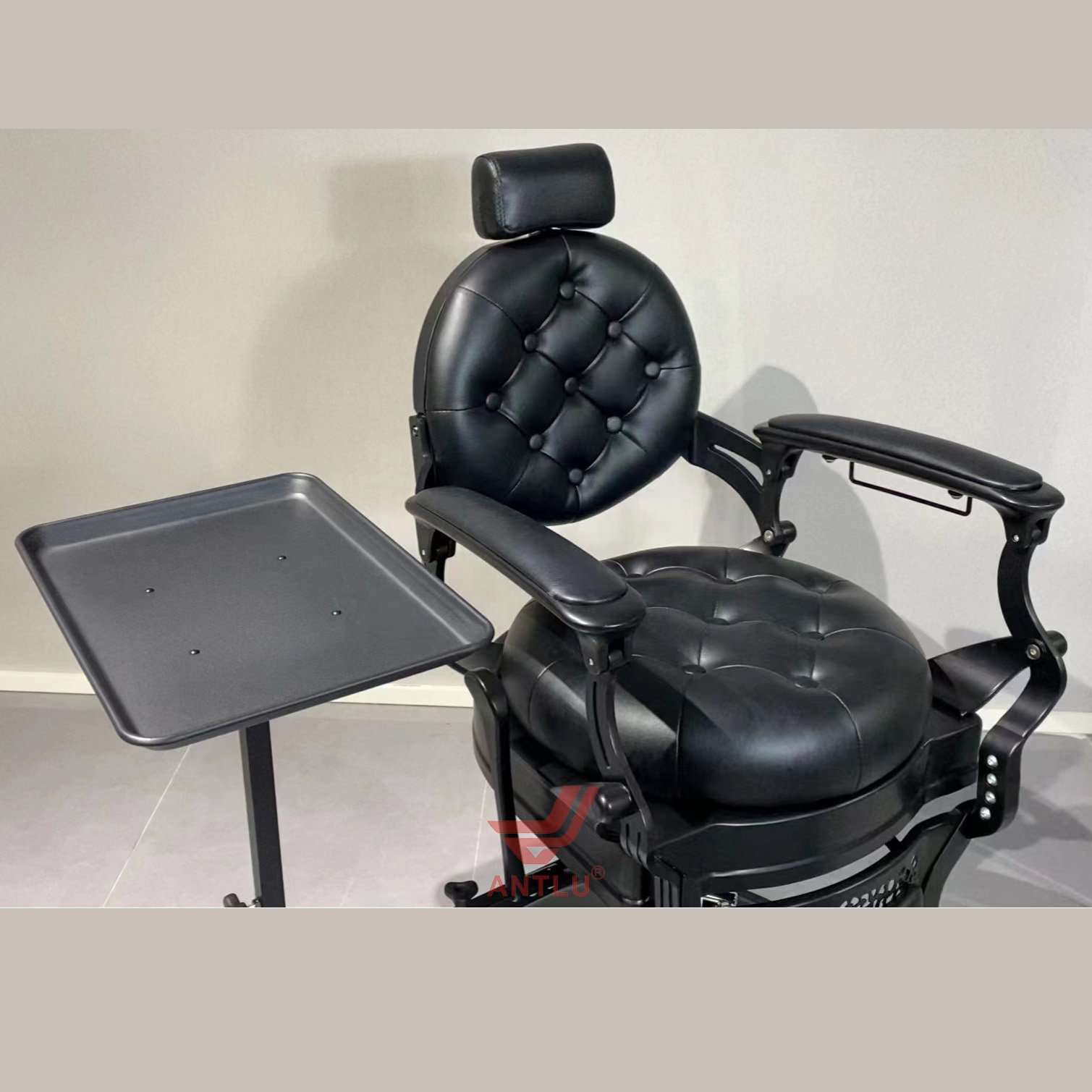 Metal Hair salon tray for beauty barber shop equipment furniture 360-degree Rotatable Hair Salon Barber Chair Tray