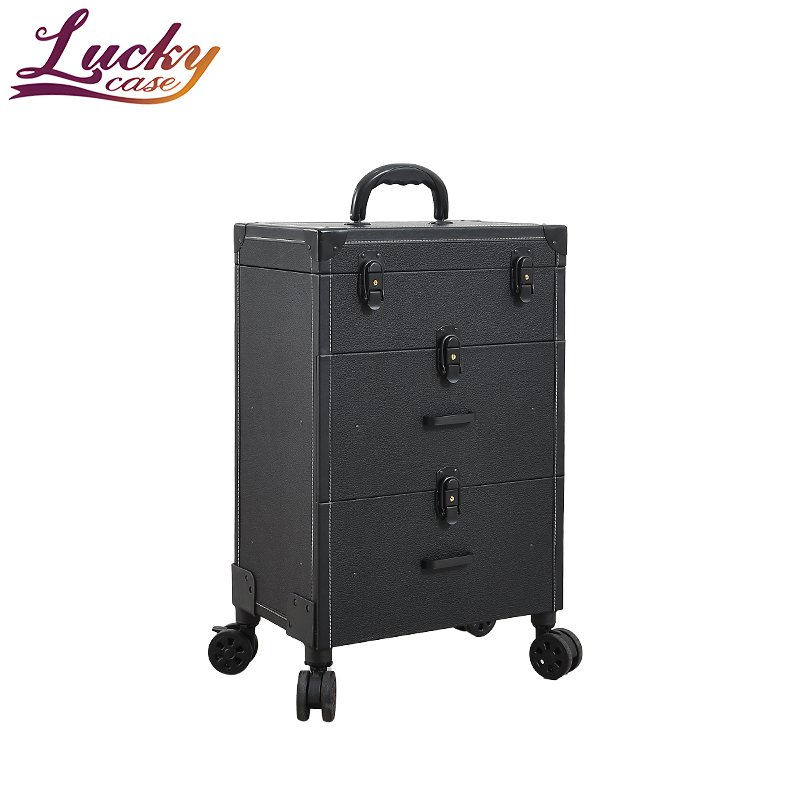 Custom Portable Nail Trolley Case Big Trolley Salon Rolling Travel Case cart on wheels with lock