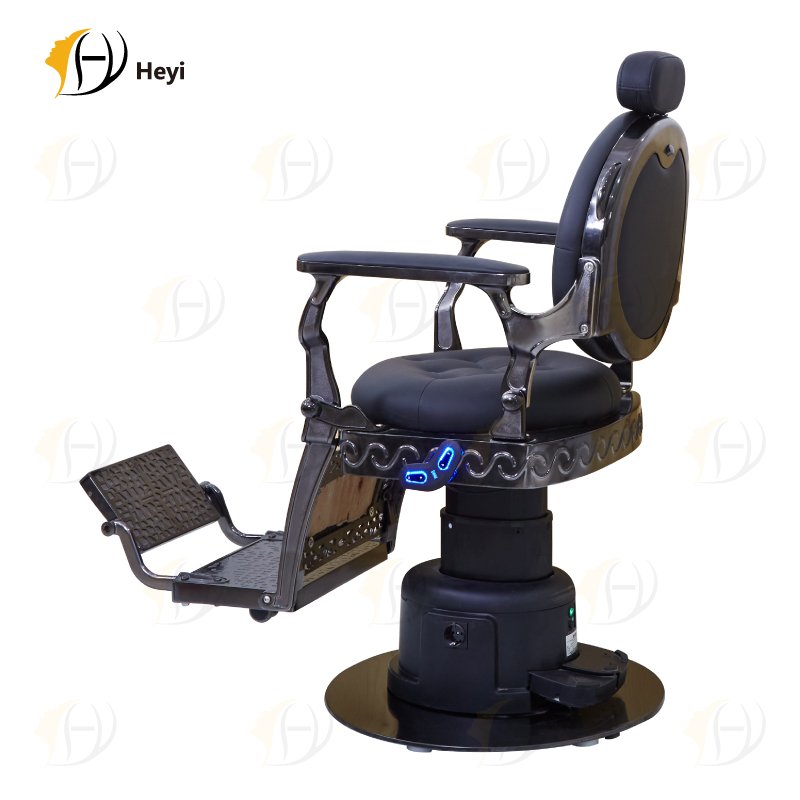 custom luxury classic salon professional heavy duty black electric portable barber shop chair for men