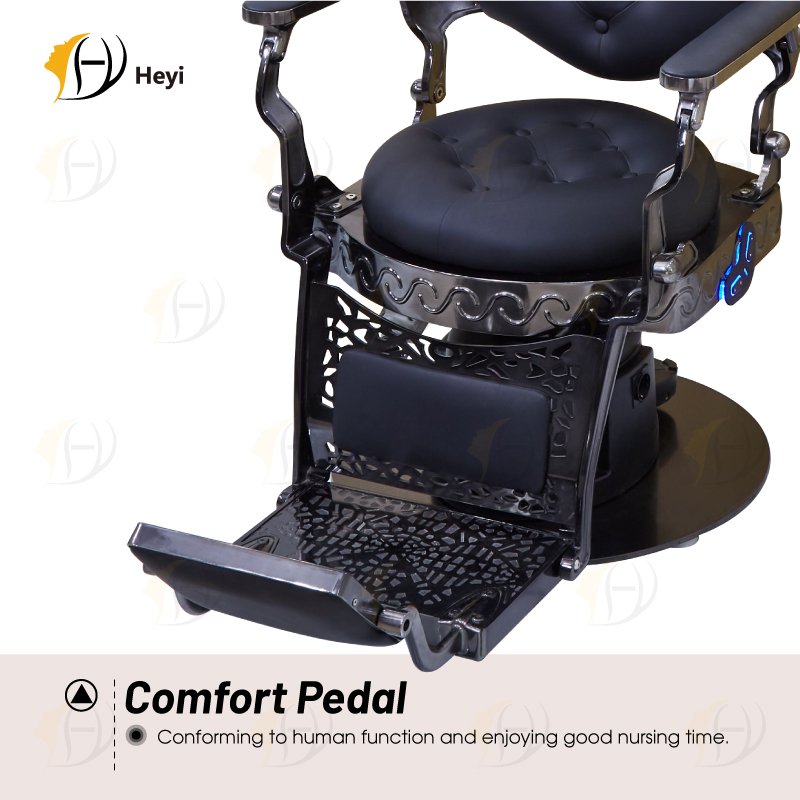 custom luxury classic salon professional heavy duty black electric portable barber shop chair for men