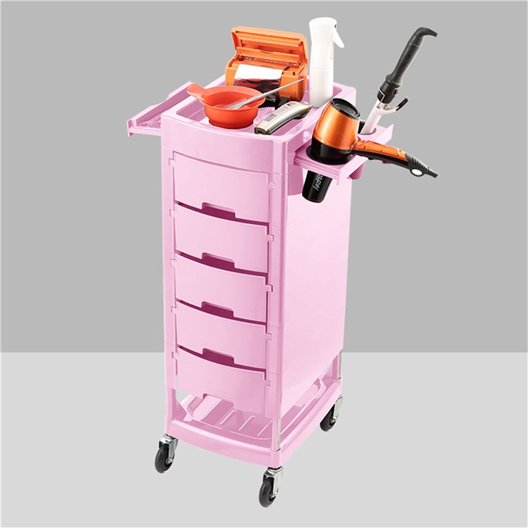 KISEN pink hairdressing beauty salon trolley spa tool with drawer