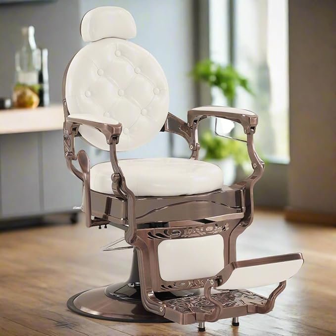 Factory Wholesale white Hairdressing Equipment Comfortable Styling Salon Furniture Classic Hair Salon Barber Chair