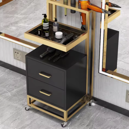 Best Quality More Design Barber Sop Stainless Steel Styling Tool Beauty Hair Salon Side Trolley with wheels and Drawers