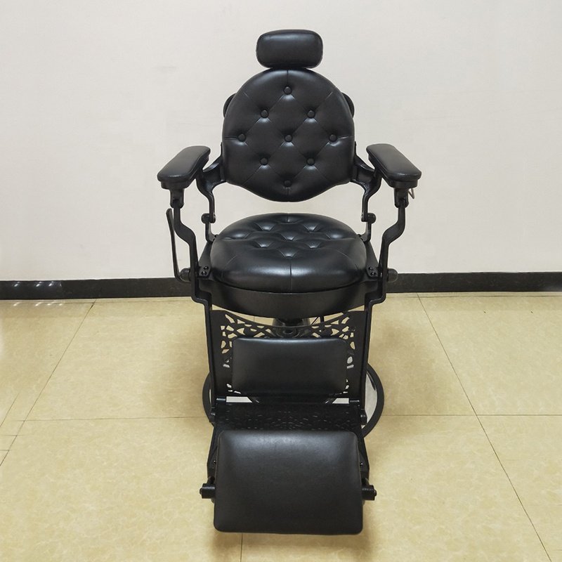 Antique Style Red Silver Barber Shop Hair Styling Chair Salon Barber Chair For Sale