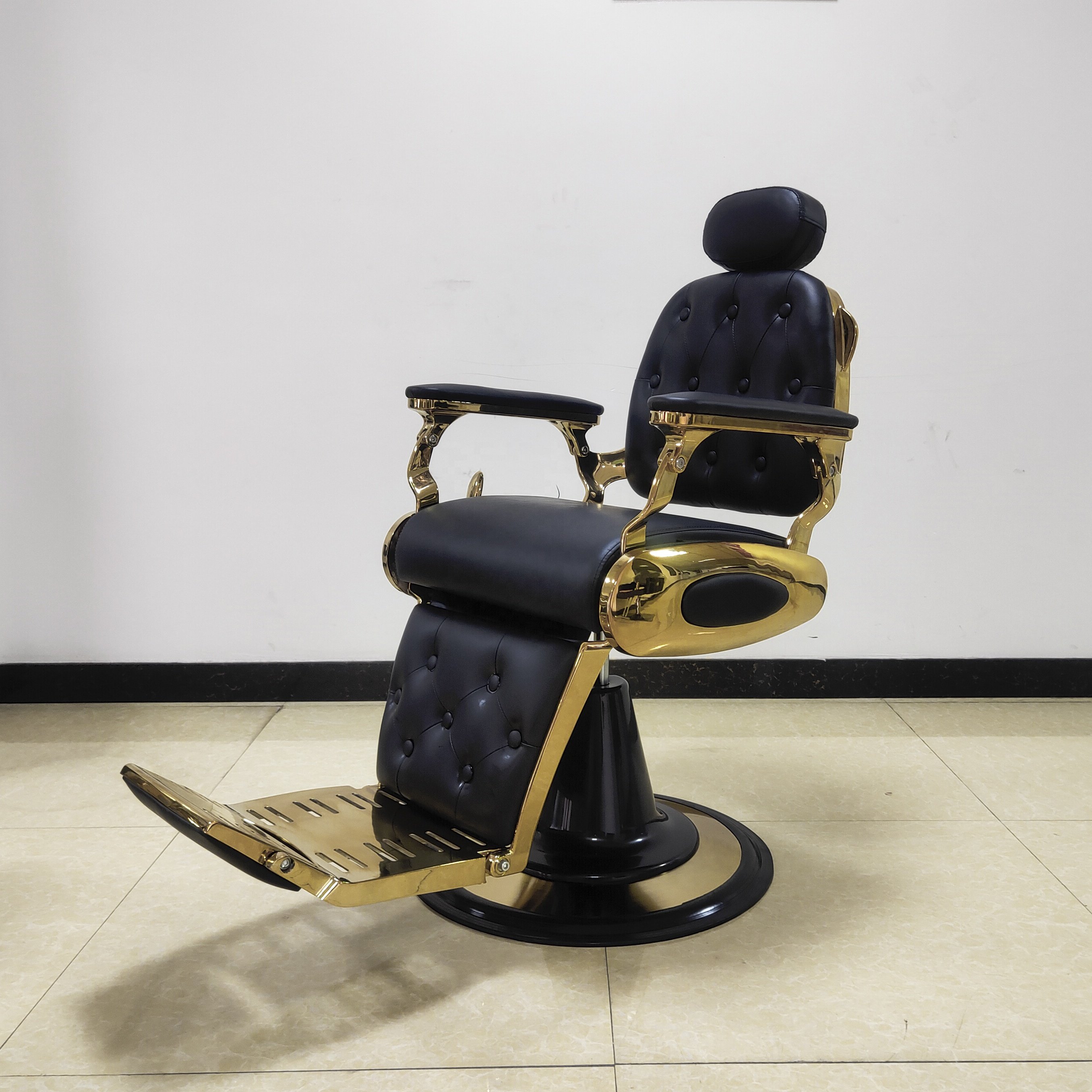 Antique Style Red Silver Barber Shop Hair Styling Chair Salon Barber Chair For Sale