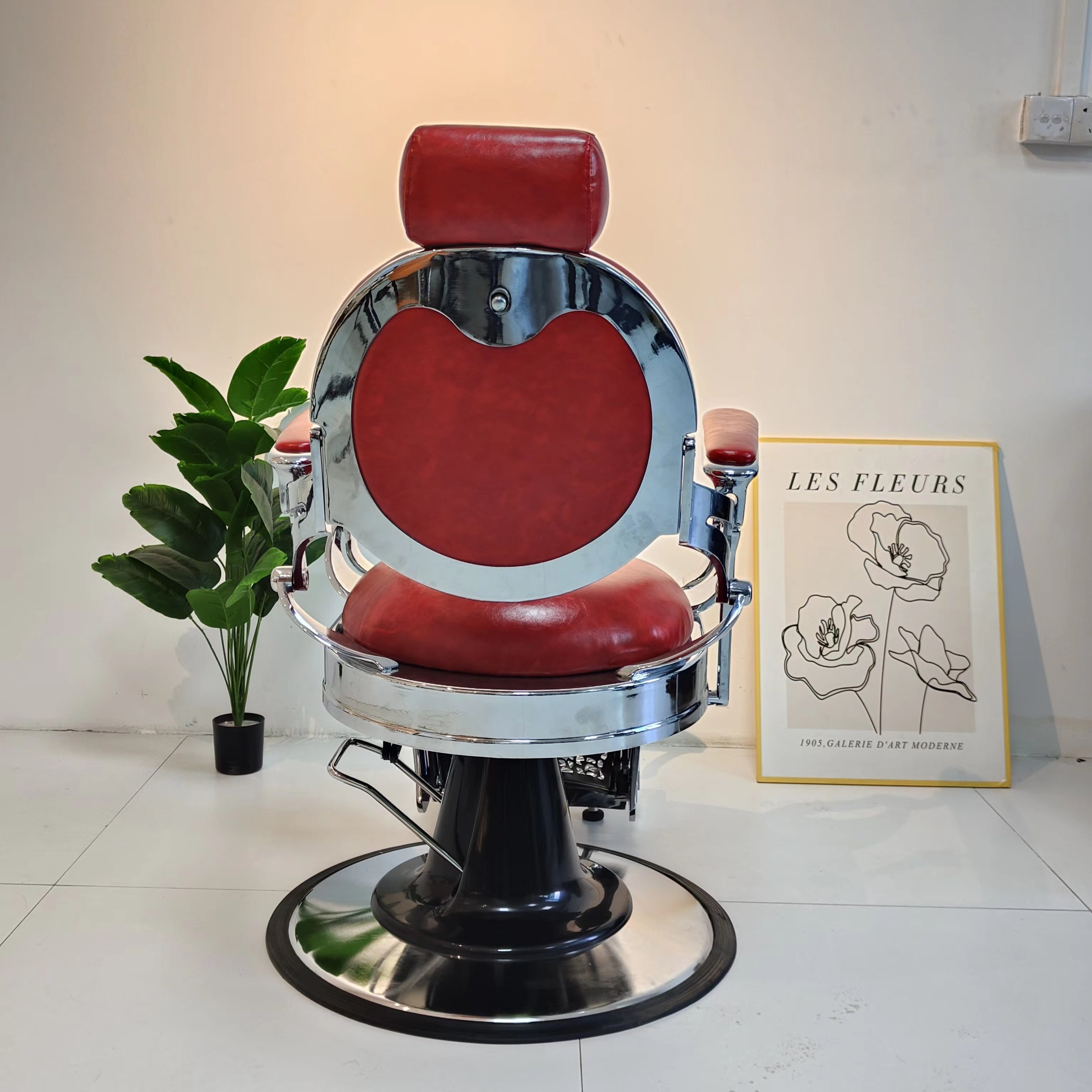 Retro Hair Cut Chair Professional Heavy Duty Men Reclining Salon chair Frame Istanbul Styling Barber Chairs