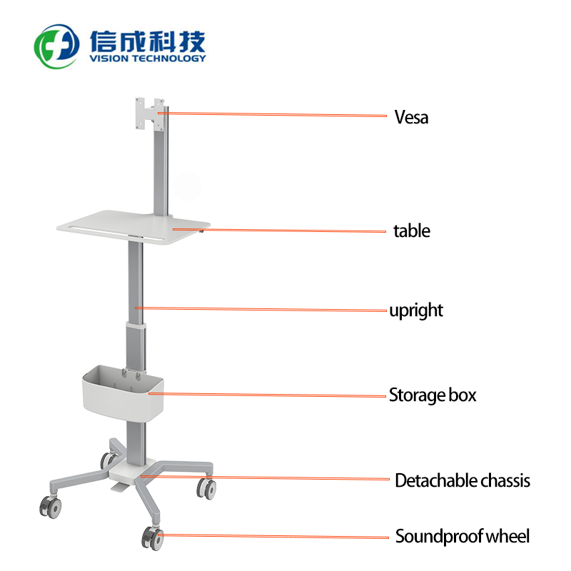Manufacturers ship mobile workstations height adjustable medical laptop stroller Tablet VESA hospital stroller