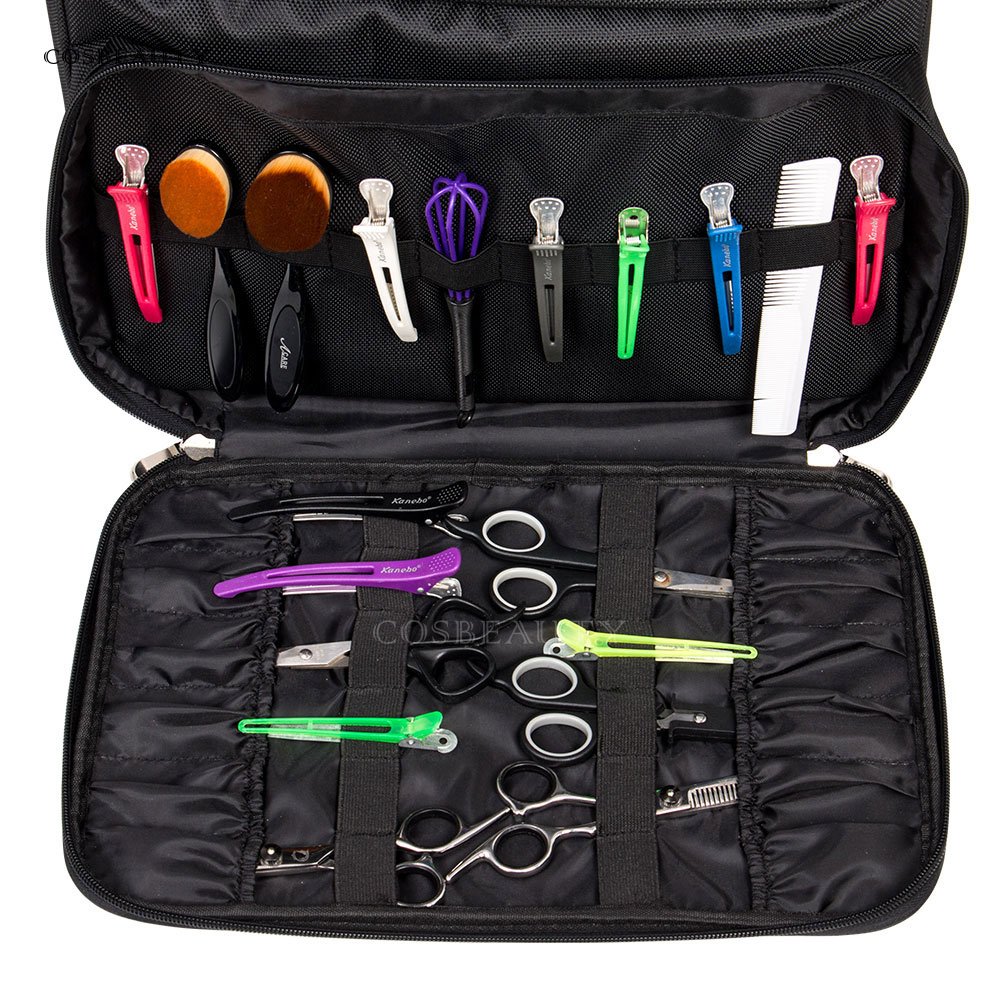 Portable Custom Nylon Babar Jonny Trolley Case Beauty Cosmetic Vanity Make Up Bag Suitcase Rolling Makeup Case