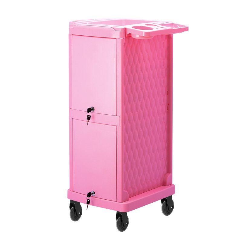 Professional Lockable wheel plastic Hair roller cart utility beauty hair salon trolley
