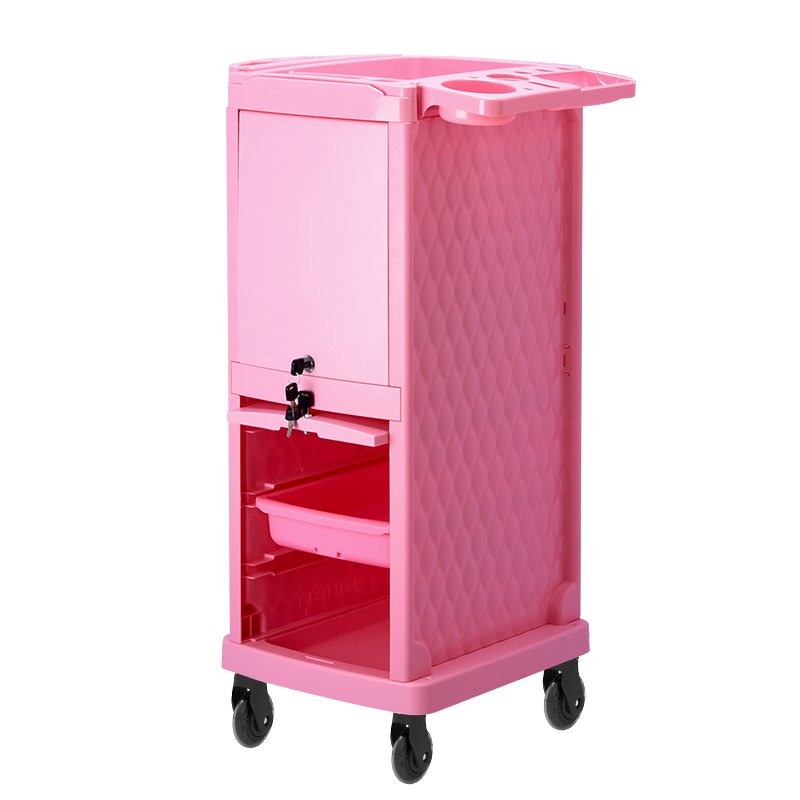 Professional Lockable wheel plastic Hair roller cart utility beauty hair salon trolley