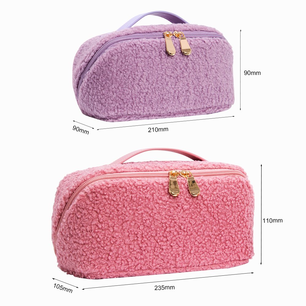 Wholesale Terry Teddy Cosmetics Makeup Bags Travel Toiletry Make Up Bags Custom Logo Small Mini Portable lipstick Storage Bags