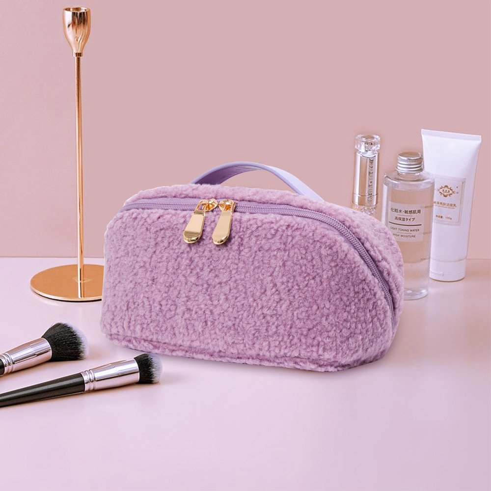 Wholesale Terry Teddy Cosmetics Makeup Bags Travel Toiletry Make Up Bags Custom Logo Small Mini Portable lipstick Storage Bags