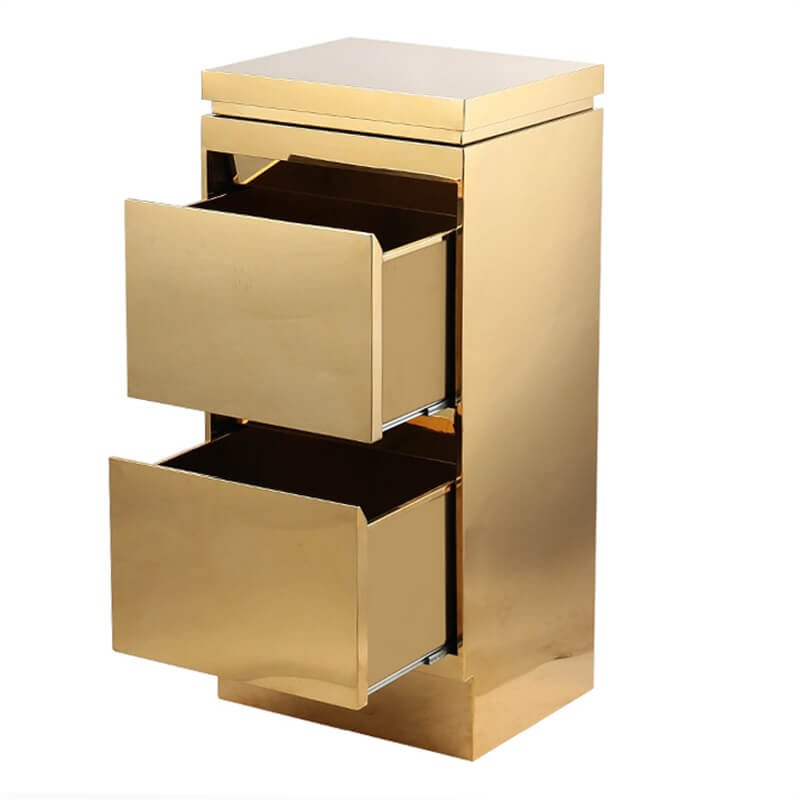 Golden Cabinet Professional Luxury Metal Salon Trolley for Beauty Hair Salon
