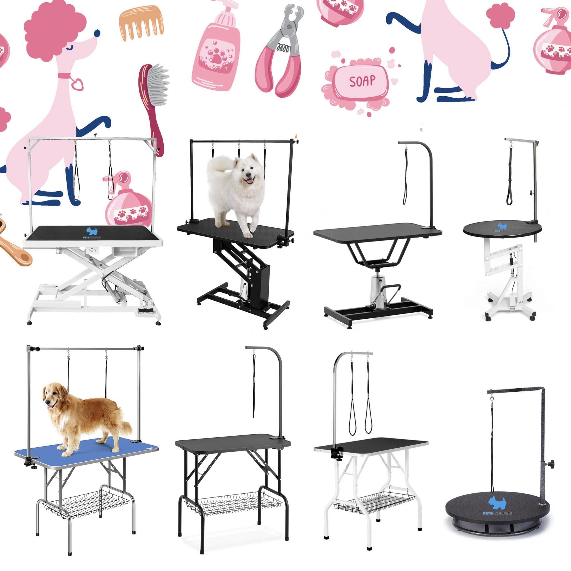 Professional Grade Multifunctional Electric Lifting Folding Beauty Equipment Small Animals Dogs Pet Grooming Table