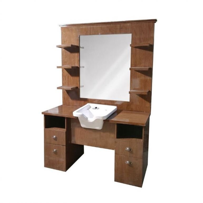 Styling Hair Trolley Cart With Wheel Color And Back Bar Material Salon De Coiffure Miroir Mirror Station