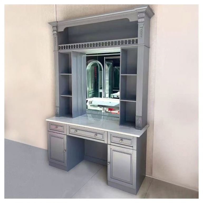 Styling Hair Trolley Cart With Wheel Color And Back Bar Material Salon De Coiffure Miroir Mirror Station