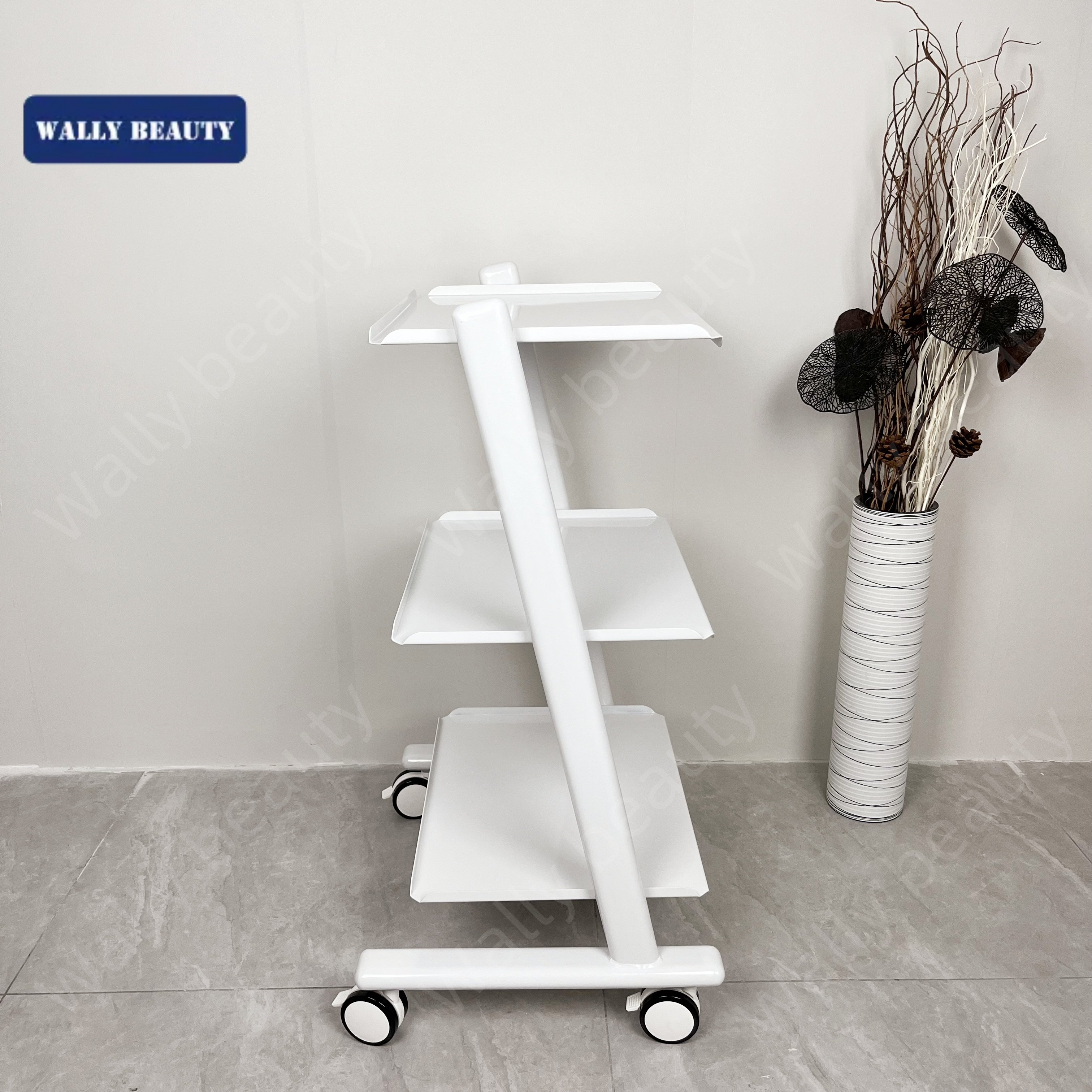 Barber trolley beauty metal white hairdressing hair salon equipment salon trolley cart