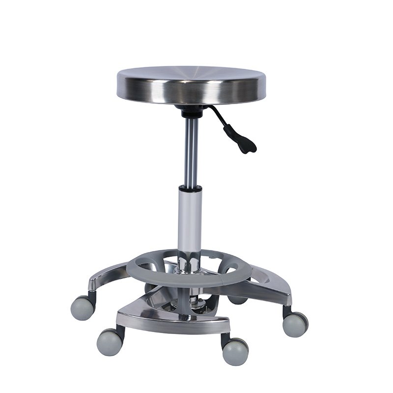 High Quality Stainless Steel Salon Stool with Rolling Wheels Hairdressing Chair
