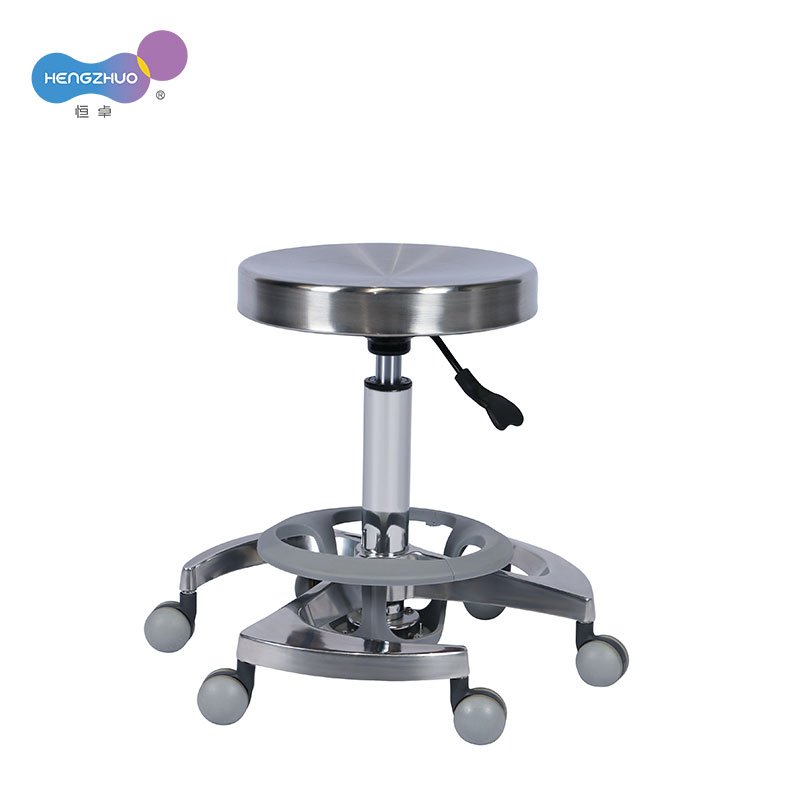 High Quality Stainless Steel Salon Stool with Rolling Wheels Hairdressing Chair