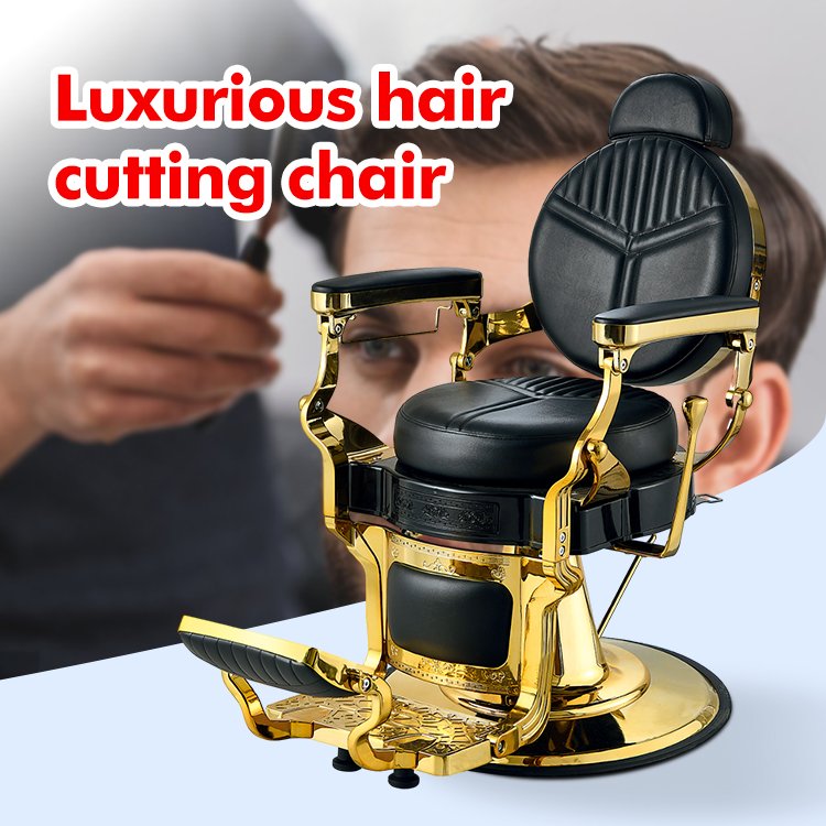 Portable Metal Classic Retro Barber Chairs luxury wholesale vintage black barber chair For Hair Cutting