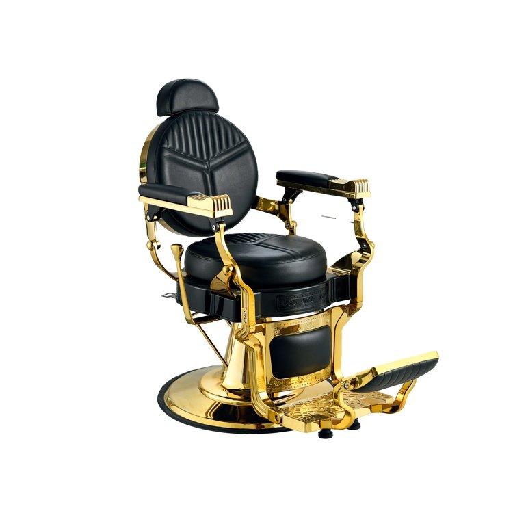 Portable Metal Classic Retro Barber Chairs luxury wholesale vintage black barber chair For Hair Cutting