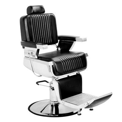 Yoocell High Quality Heavy-Duty Stainless Steel Barber Chair Black Gold Vintage Style Leather Salon Furniture Wholesale Price