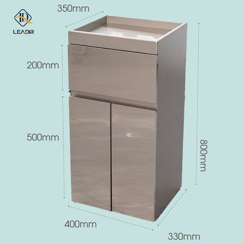 Leadir Modern Beauty Hair Saloon Tools Cart Golden Stainless Steel Drawer Hairdressing Barber Shop Salon Trolley