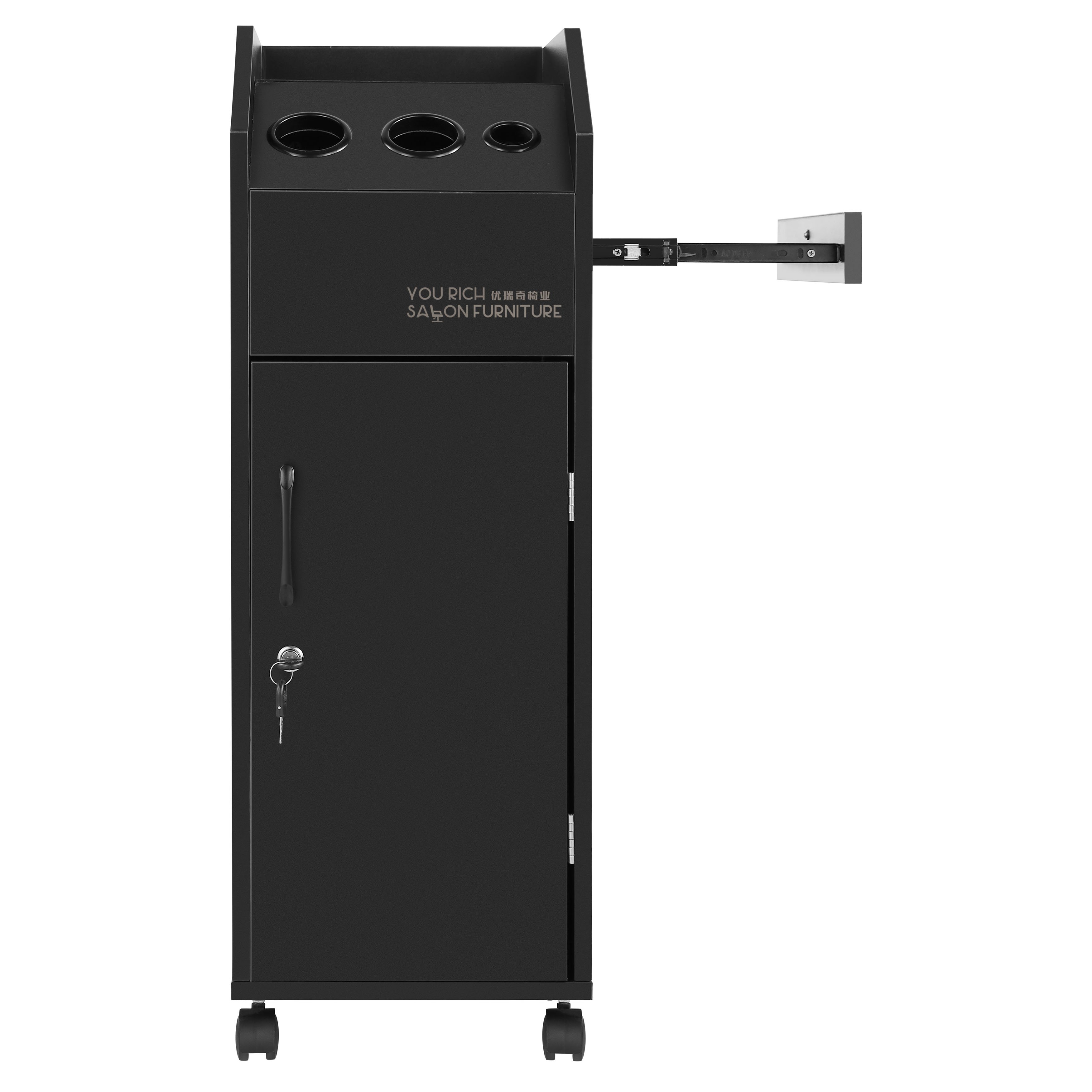 Professional Locking Hair Salon Trolley Rolling Cart With 4 Drawer for Space Saving Hairdressing Salon Beauty Furniture