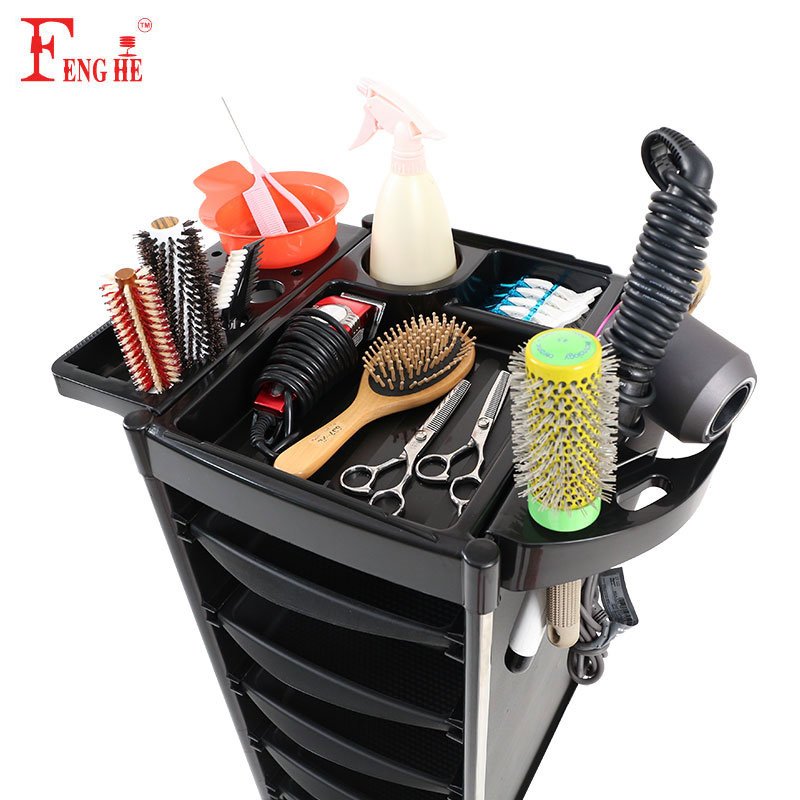 Salon Trolley Cart with Lock and Rolling Wheels, Features Multiple Storage Drawers for Optimal Organization of Beauty Equipment