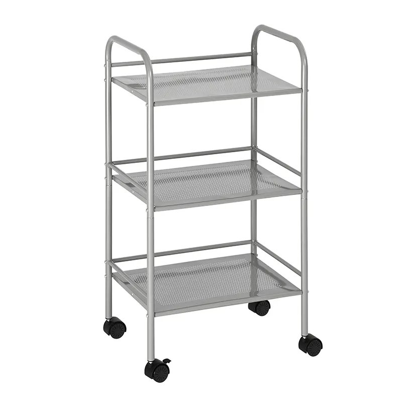 New Fashion Bathroom 3 Tier Storage Trolley Rolling Utility Organizer Rack Layers Utility Rolling Cart for Kitchen