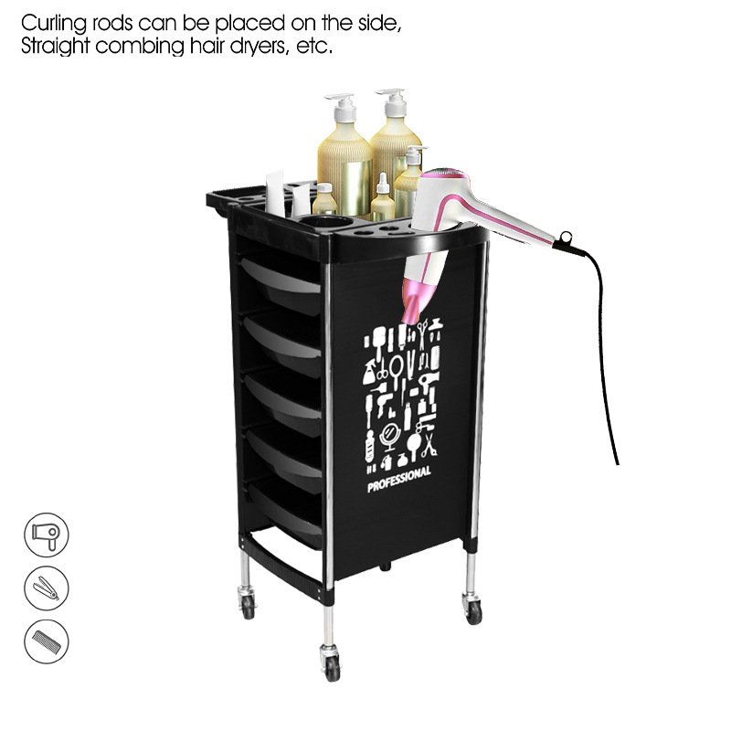 Beauty salon tray trolley Hair perm dyeing trolley hair salon tool cart barbershop five-layer storage storage