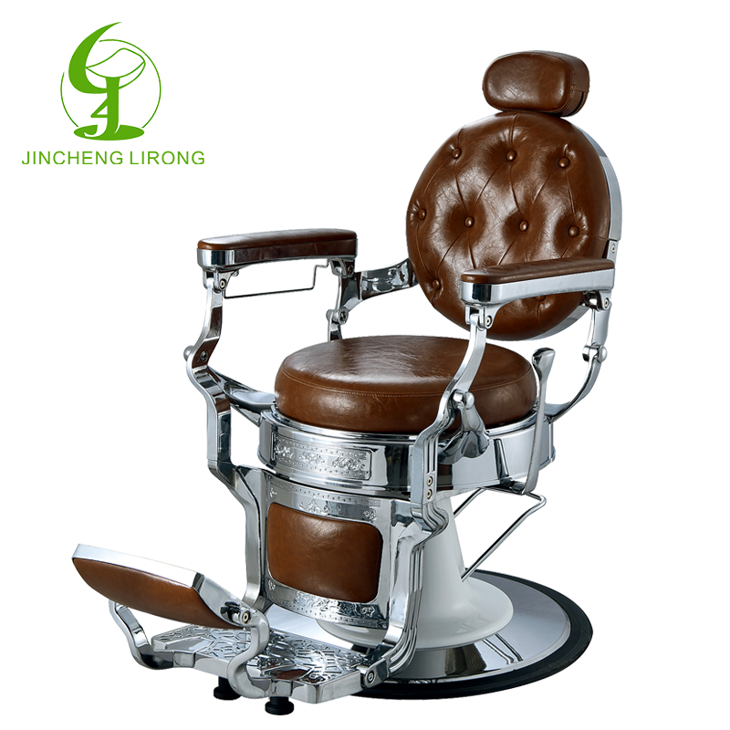 Jincheng Modern black Leather Hair Salon Hairstyling Chair Swivel Beauty Salon Men's barber chair Stainless Steel Frame