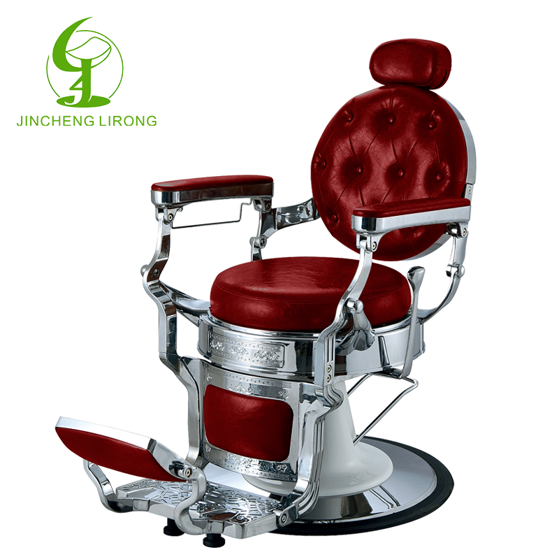 Jincheng Modern black Leather Hair Salon Hairstyling Chair Swivel Beauty Salon Men's barber chair Stainless Steel Frame