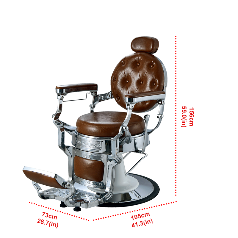 Jincheng Modern black Leather Hair Salon Hairstyling Chair Swivel Beauty Salon Men's barber chair Stainless Steel Frame