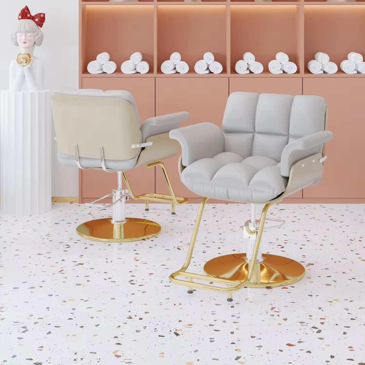 Optional Color Artificial leather design 360-degree rotatable Salon Barber Chair beauty shop equipment