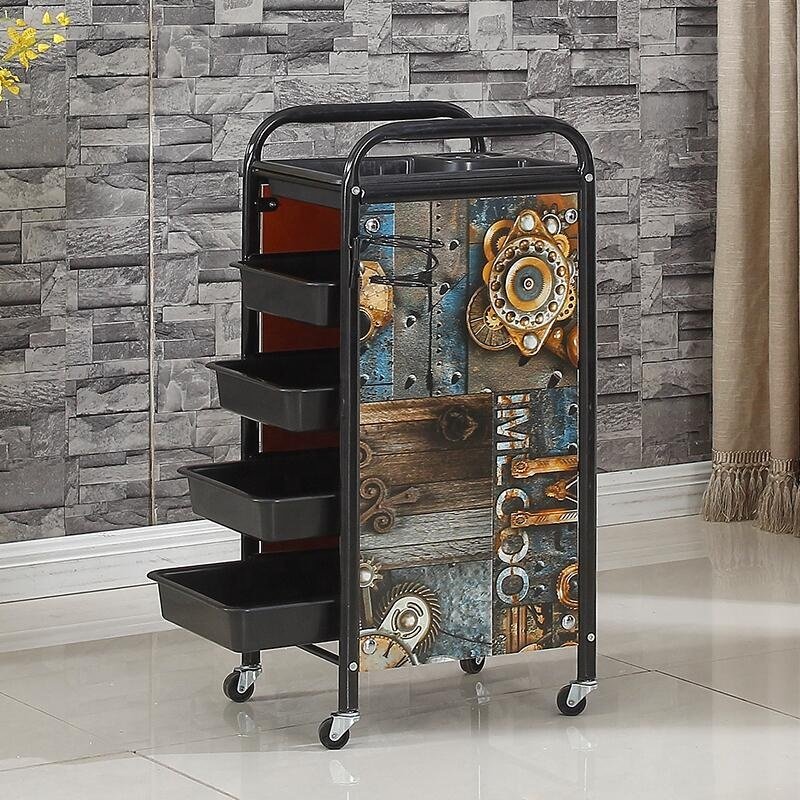 Professional Salon Furniture Low Price Wholesale Retail Multilayer Trolley Color Customized Thickened Design With Hair Dryer
