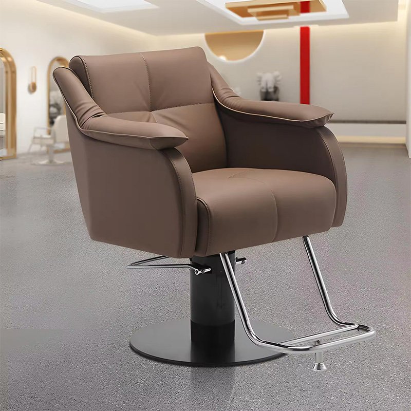 Popular leather yellow chair with large seat and soft armrests suitable for bedroom barber shop chair