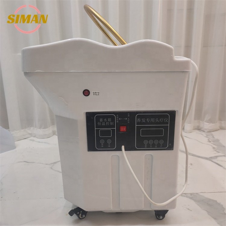 Siman new portable shampoo bowl with a large 60L water storage tank salon furniture water circulation phototherapy and steamer