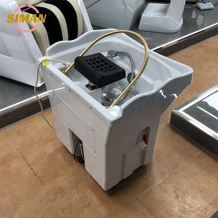 Siman new portable shampoo bowl with a large 60L water storage tank salon furniture water circulation phototherapy and steamer