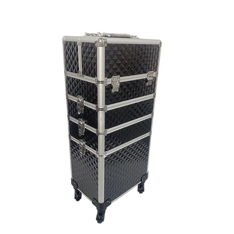 Multifunctional Makeup Case trolley cosmetic train case large capacity beauty salon professional aluminum makeup case