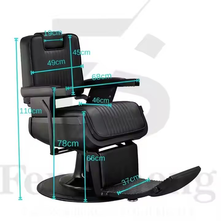 Hair Salon Equipment Reclining Barber Chair Barbershop brown Barber Chair For Men