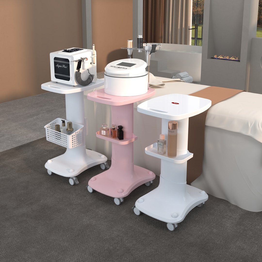 Custom Logo High Quality Thickened Panel High-grade Feel Effective Anti-slip Multi-layer Storage ABS Beauty Equipment Trolley